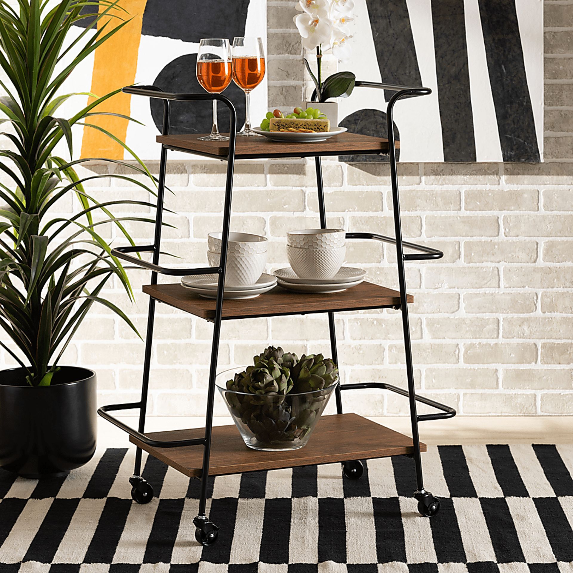 Algona Brown Bar Cart - Image 3