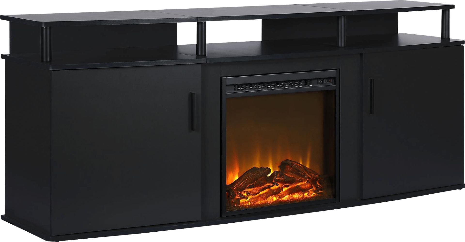 Alguire Black 63 in. Console with Electric Fireplace - Image 2