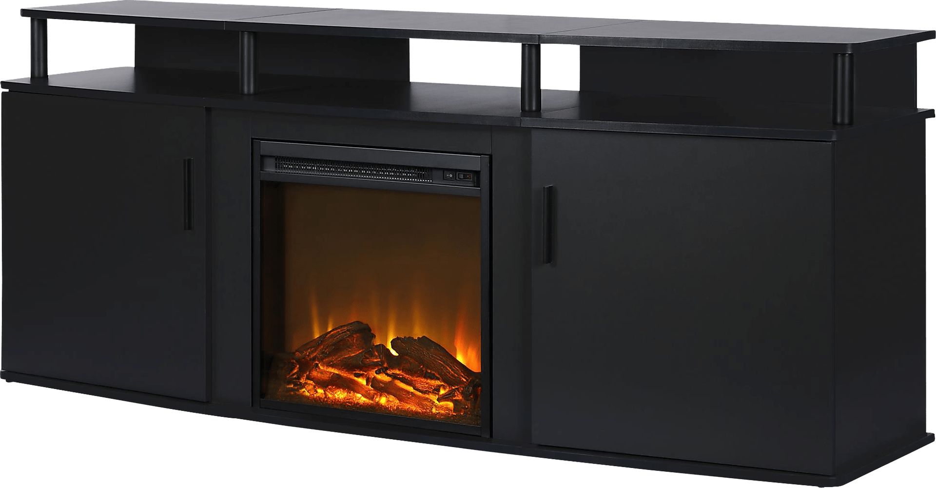 Alguire Black 63 in. Console with Electric Fireplace - Image 3
