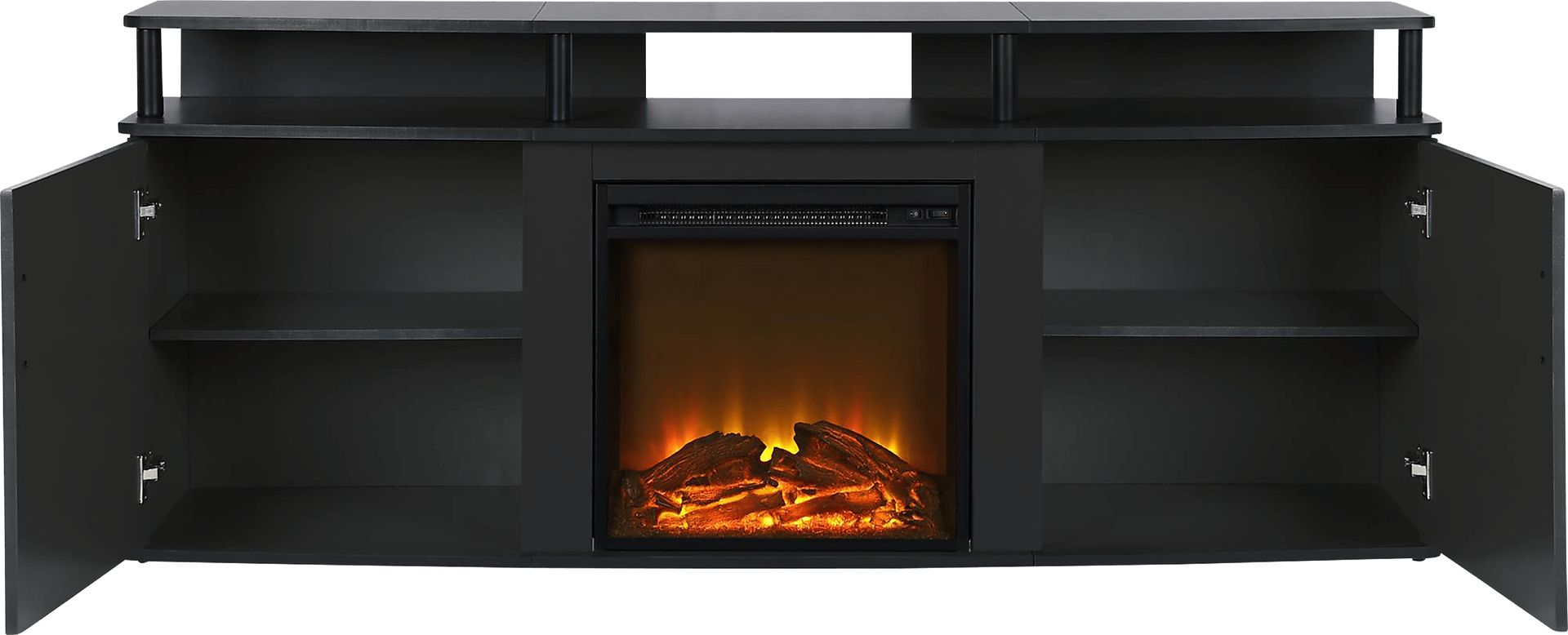 Alguire Black 63 in. Console with Electric Fireplace - Image 4