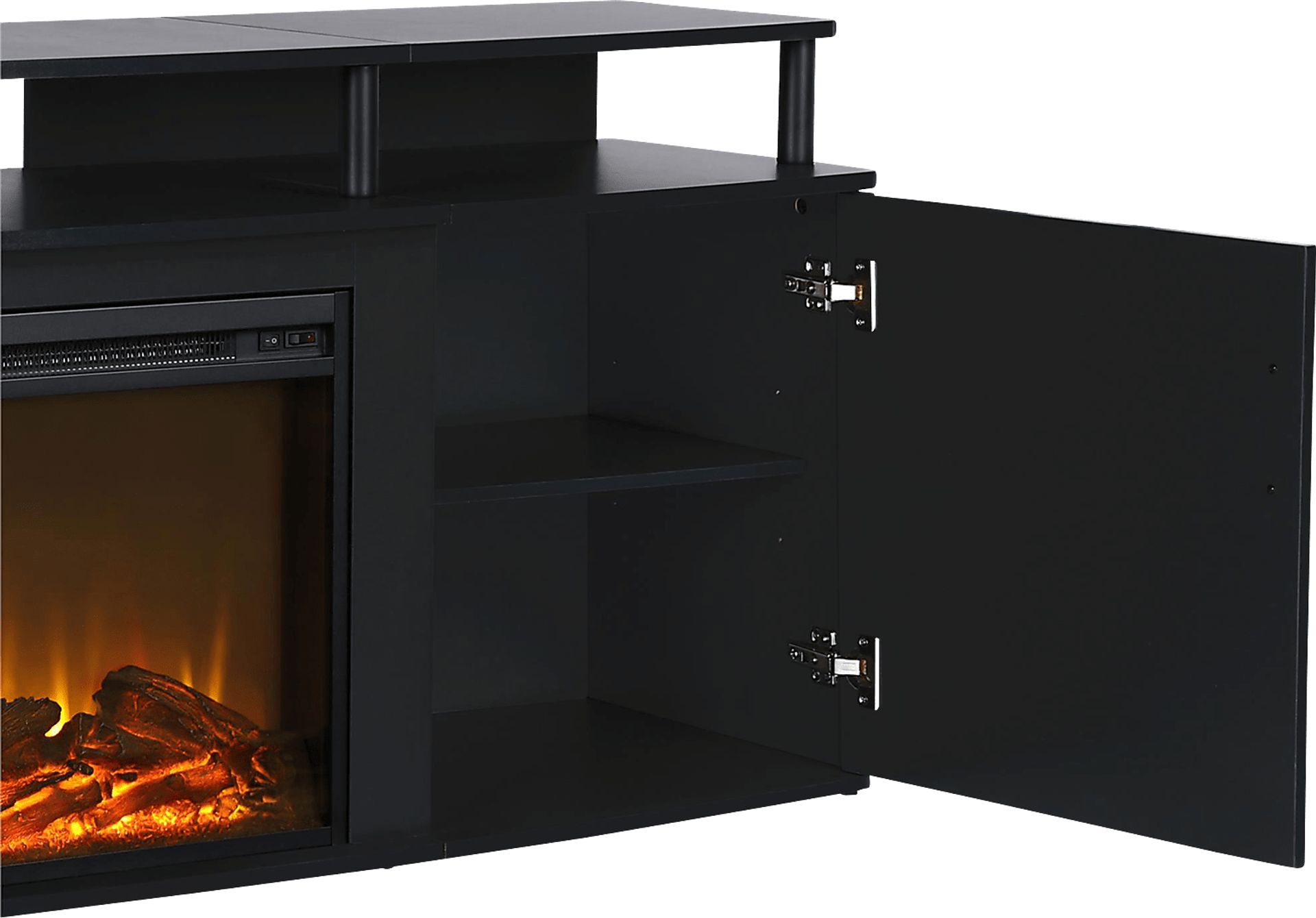 Alguire Black 63 in. Console with Electric Fireplace - Image 5
