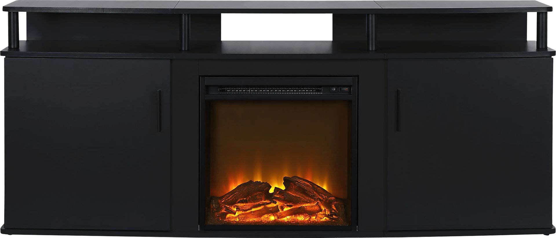 Alguire Black 63 in. Console with Electric Fireplace - Image 1