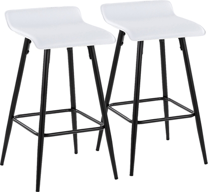 Aliceanna White Counter Height Stool, Set of 2