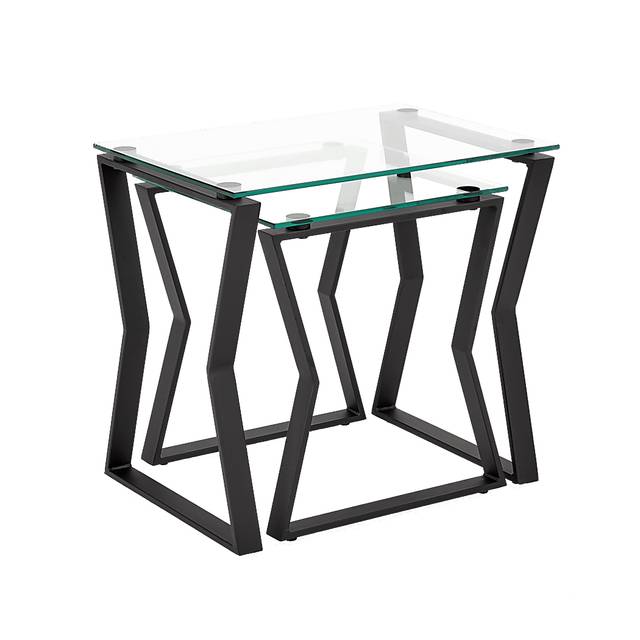 Alijon Black Nesting Table, Set of 2 - Thumbnail - Image 2
