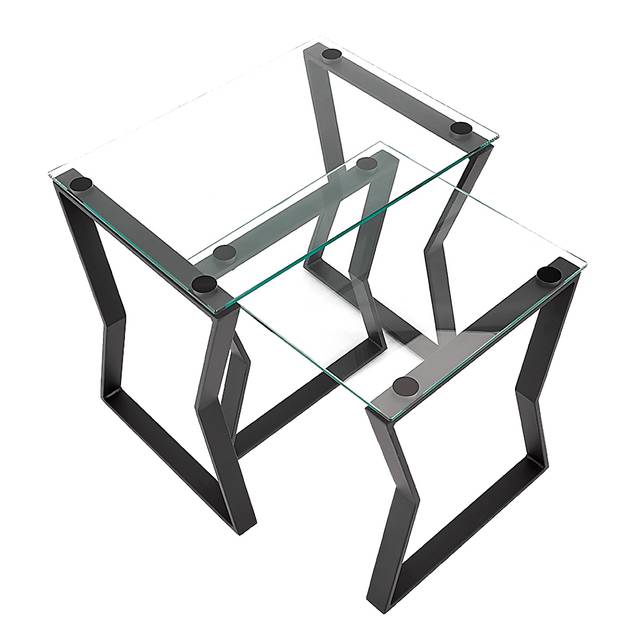 Alijon Black Nesting Table, Set of 2 - Thumbnail - Image 3