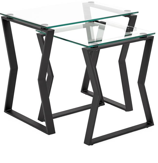 Alijon Black Nesting Table, Set of 2 - Thumbnail - Image 1