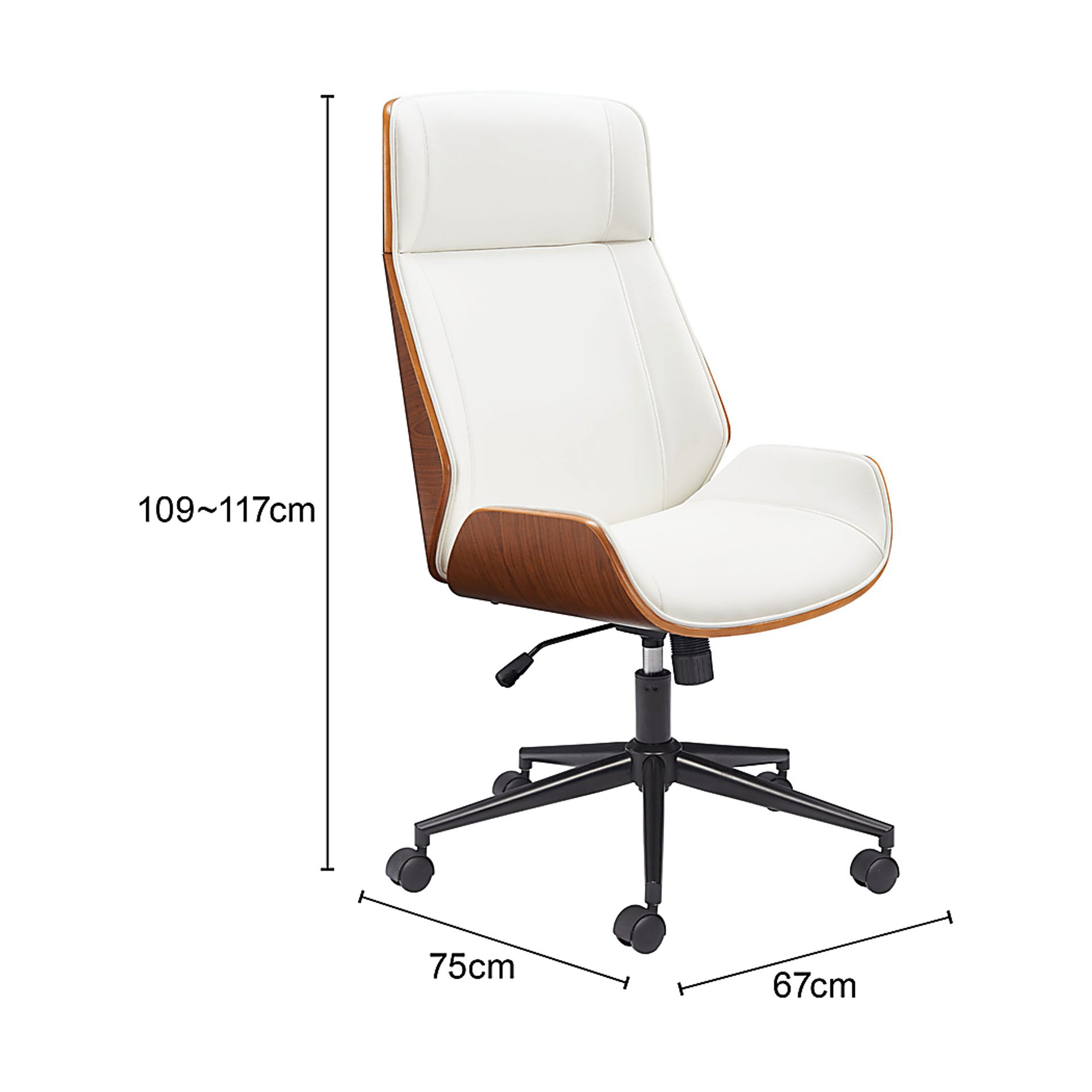Alik White Office Chair - Image 3