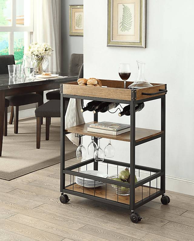 Alika Brown Bar Cart - Thumbnail - Image 2