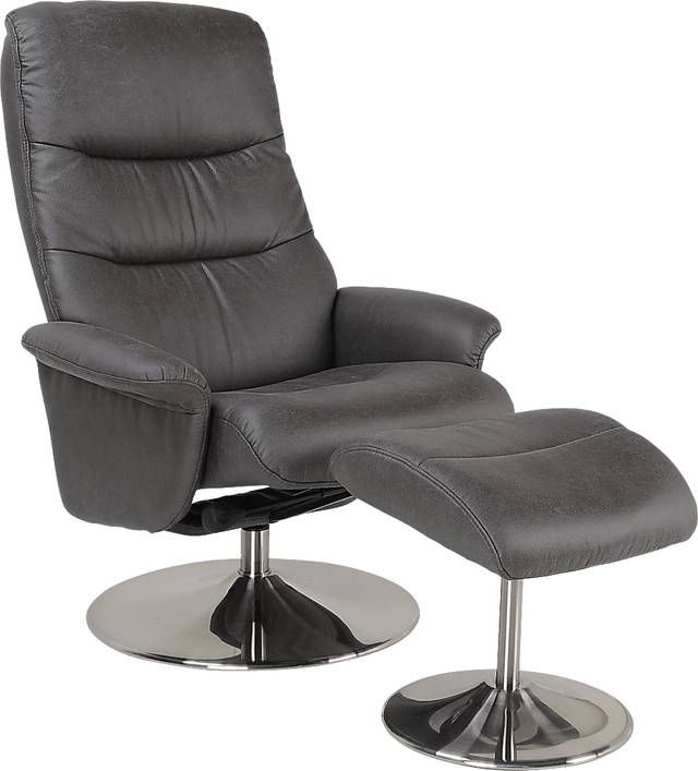 Alileah Gray Recliner and Ottoman - Thumbnail - Image 1