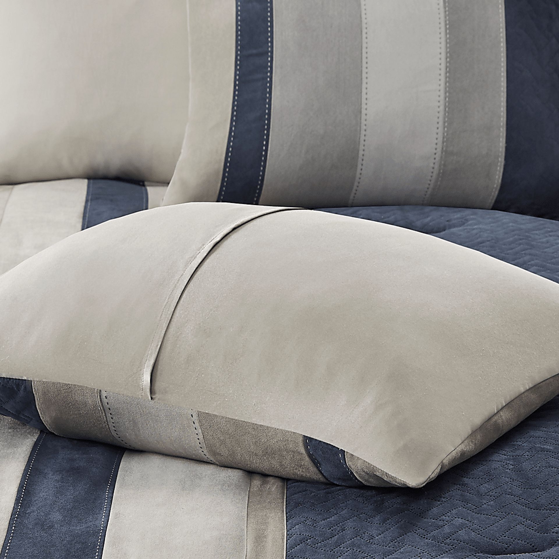 Alima Blue 7 Pc California King Comforter Set - Image 7