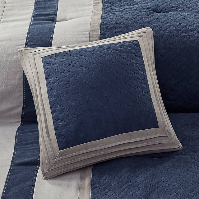 Alima Blue 7 Pc Queen Comforter Set - Thumbnail - Image 11
