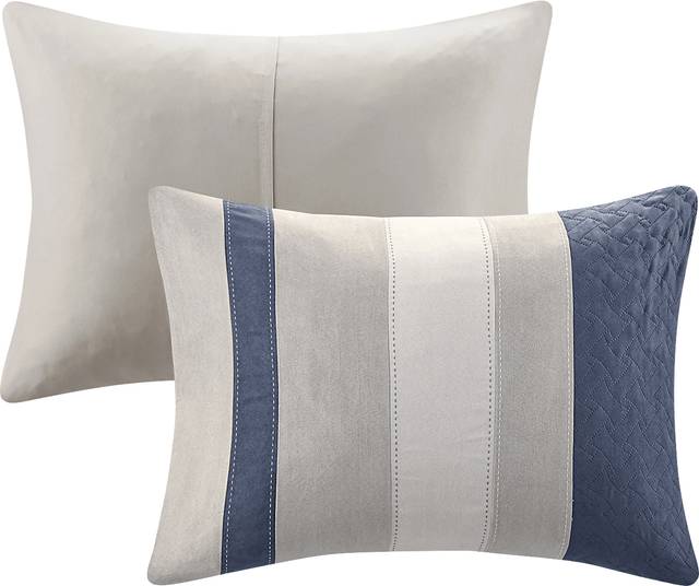 Alima Blue 7 Pc Queen Comforter Set - Thumbnail - Image 4