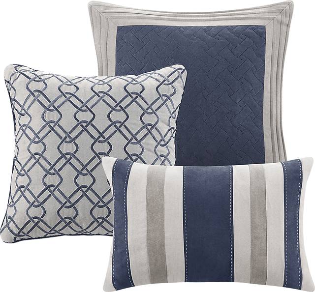Alima Blue 7 Pc Queen Comforter Set - Thumbnail - Image 10