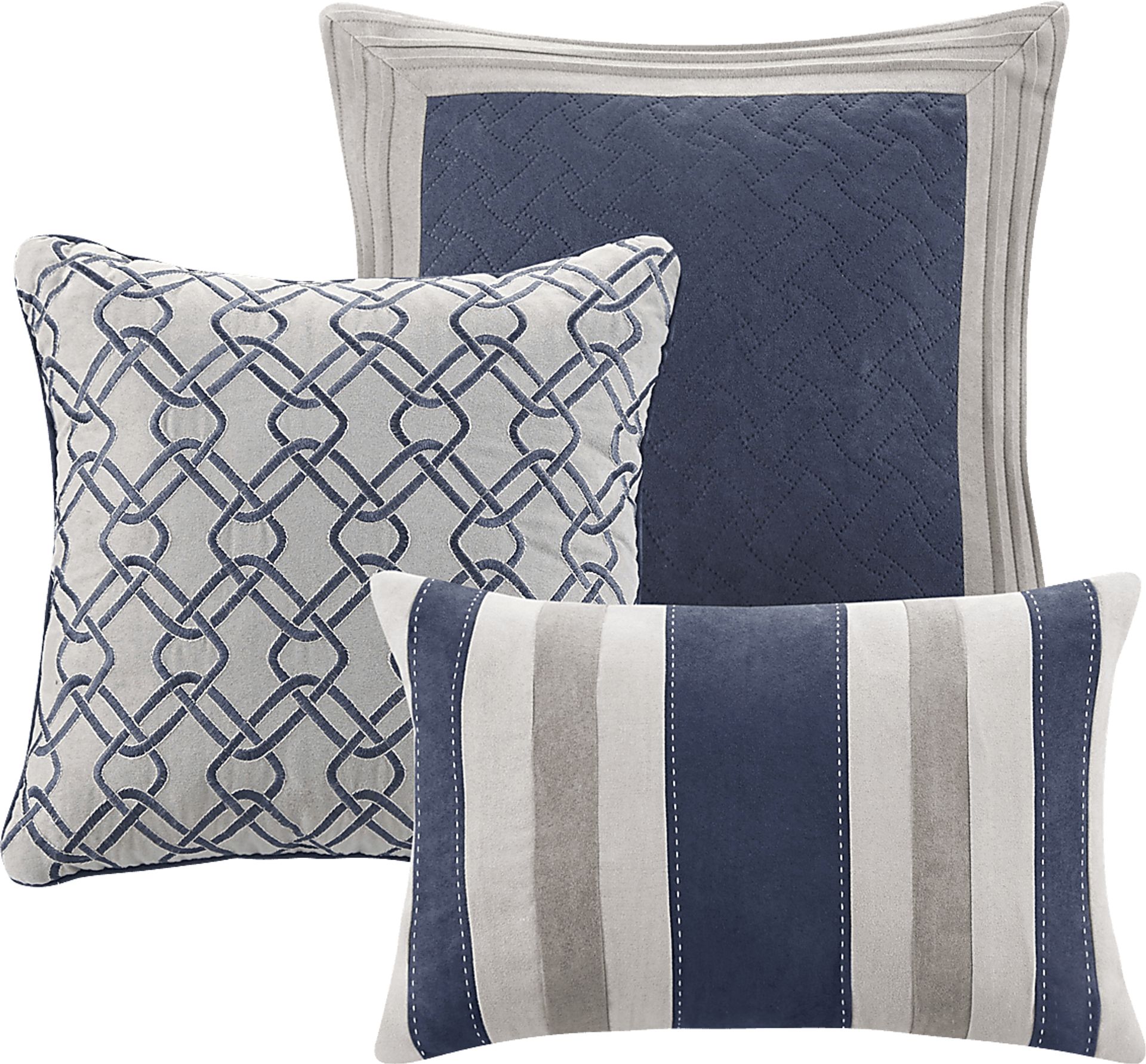 Alima Blue 7 Pc Queen Comforter Set - Image 10