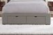 Alison Gray 3 Pc King Upholstered Bed with 4 Drawer Storage