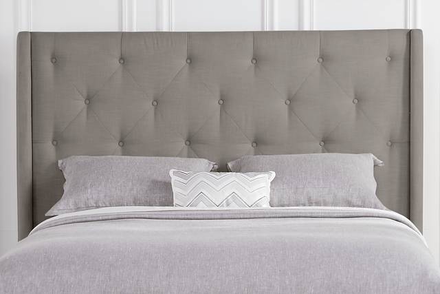 Alison Gray 3 Pc Queen Upholstered Bed with 2 Drawer Storage - Thumbnail - Image 2