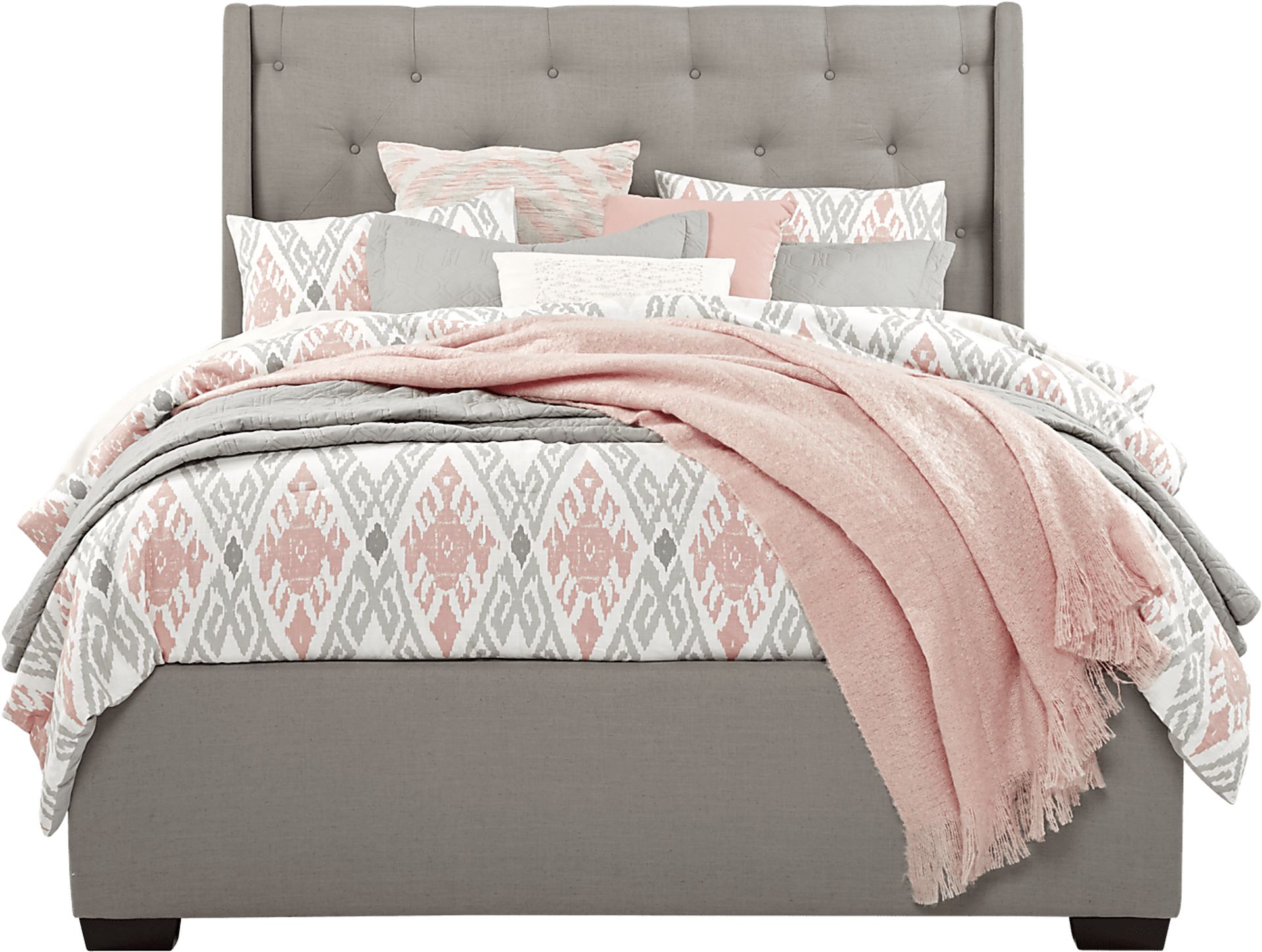 Alison Gray 3 Pc Queen Upholstered Bed - Image 1