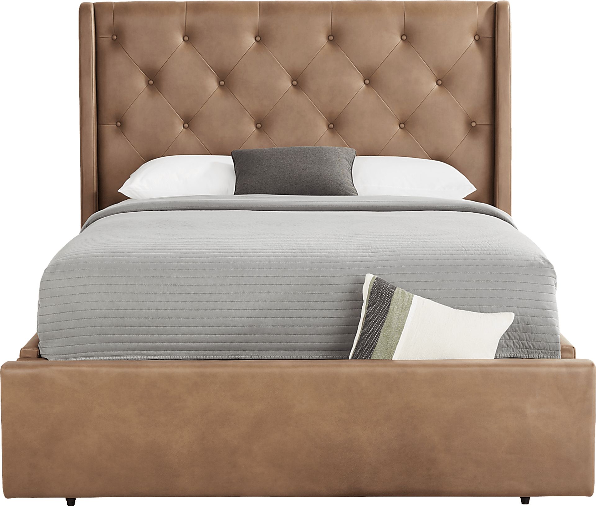 Alison II Brown 3 Pc Queen Upholstered Storage Bed - Image 1