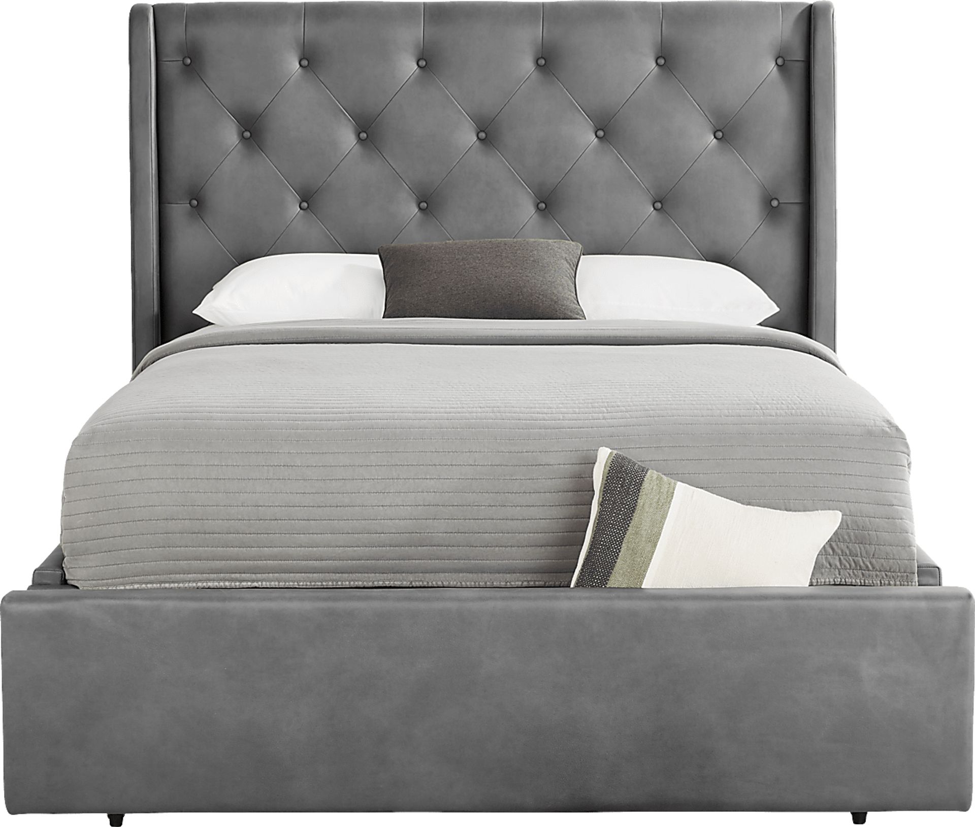 Alison II Gray 3 Pc King Upholstered Storage Bed - Image 1