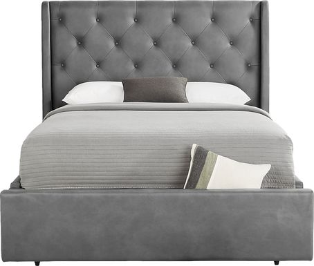 Alison II Gray 3 Pc Queen Upholstered Storage Bed