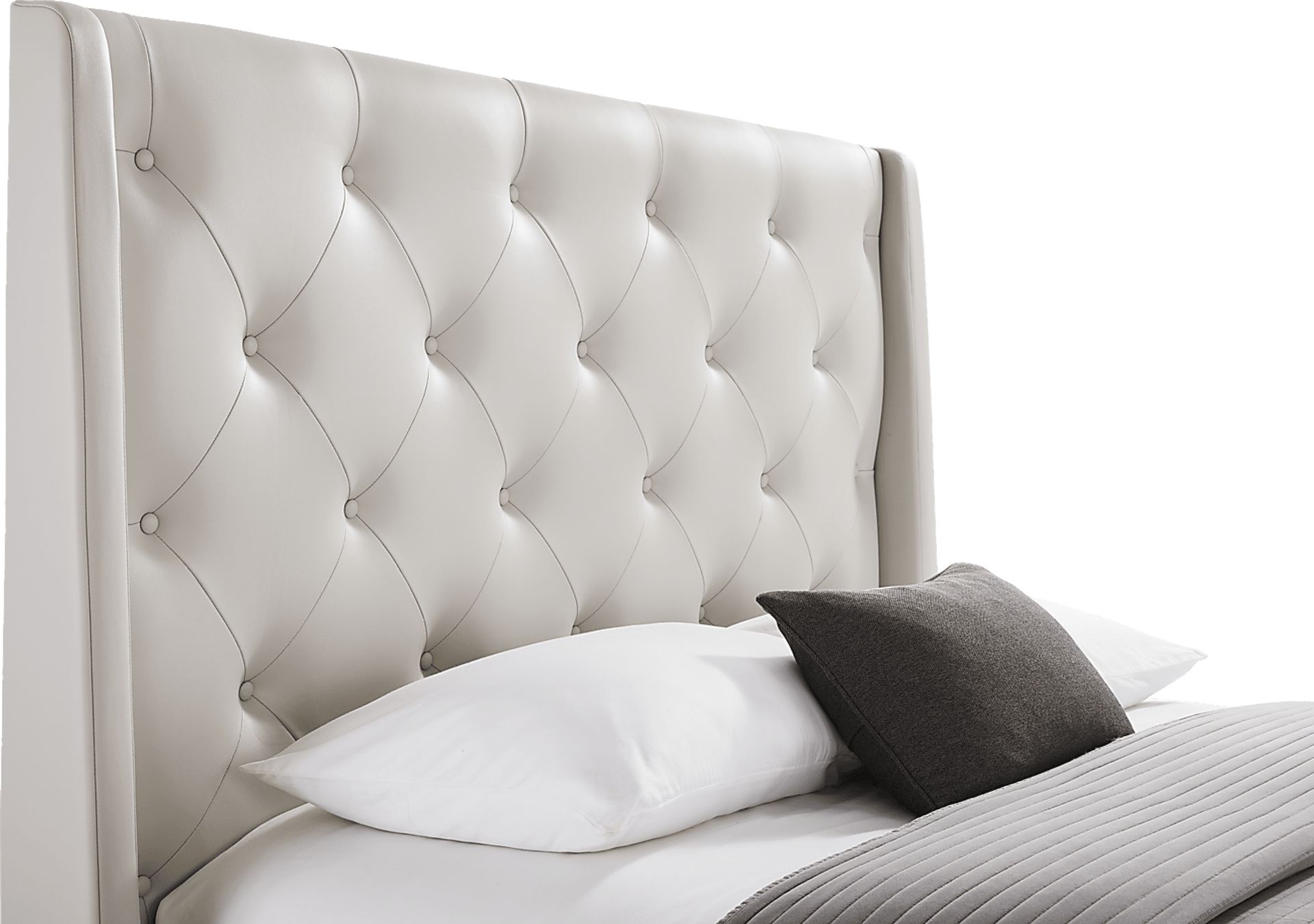 Alison II Light Gray 3 Pc King Upholstered Bed - Image 2