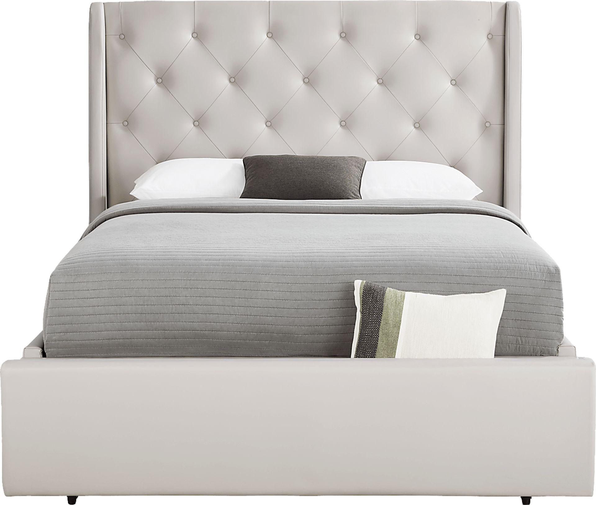 Alison II Light Gray 3 Pc King Upholstered Storage Bed - Image 1