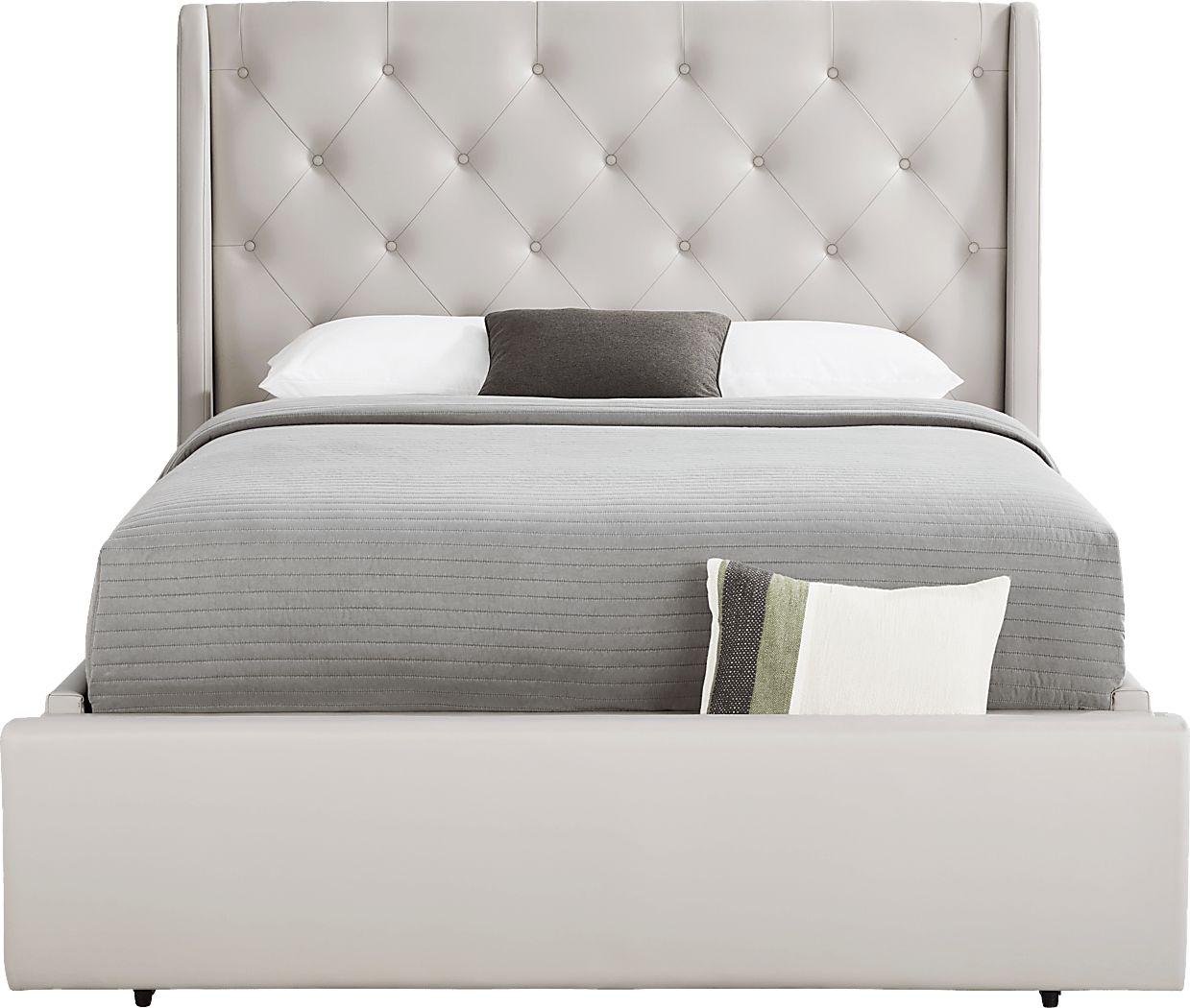Alison II Light Gray 3 Pc Queen Upholstered Storage Bed