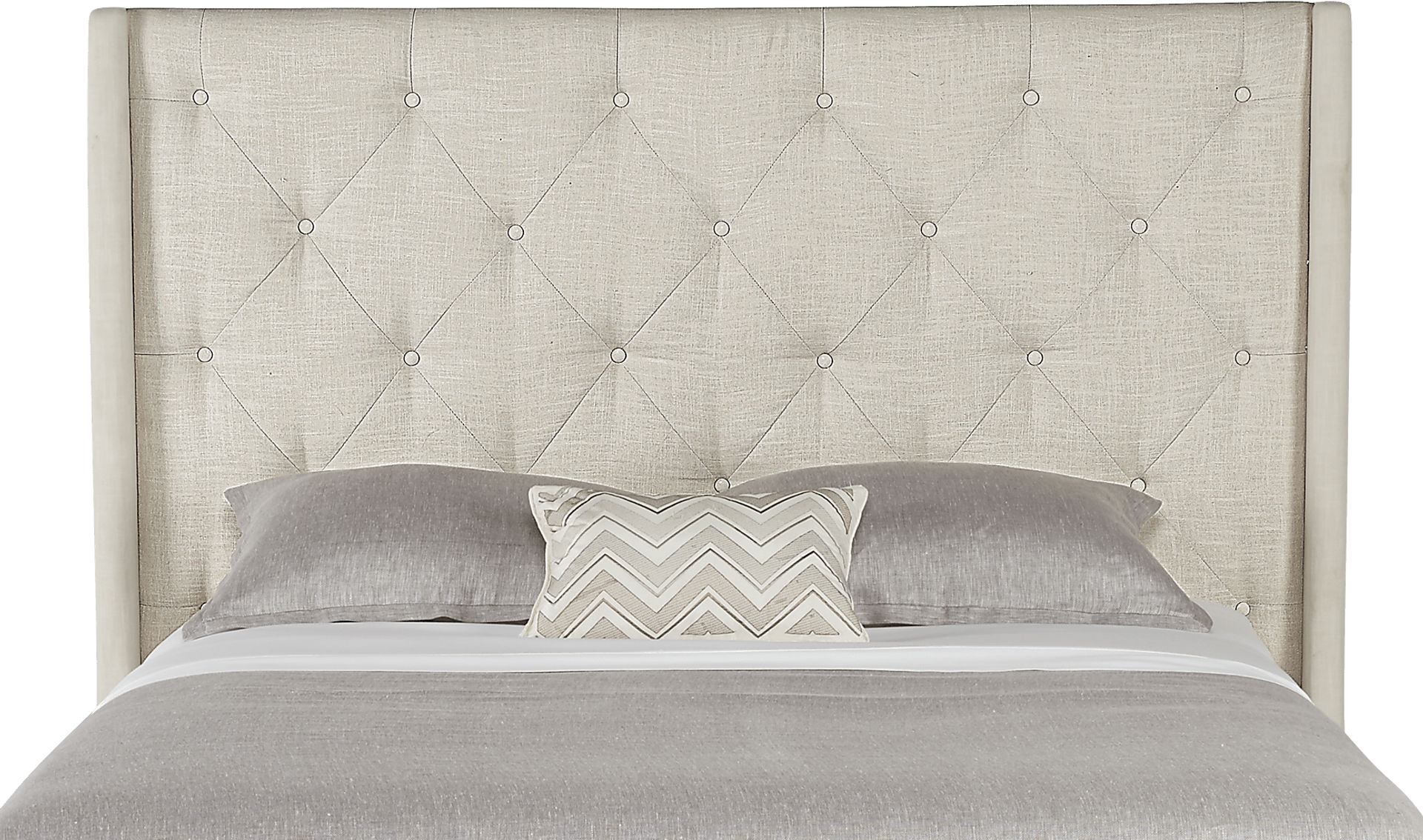 Alison Oatmeal 3 Pc King Upholstered Bed - Image 2