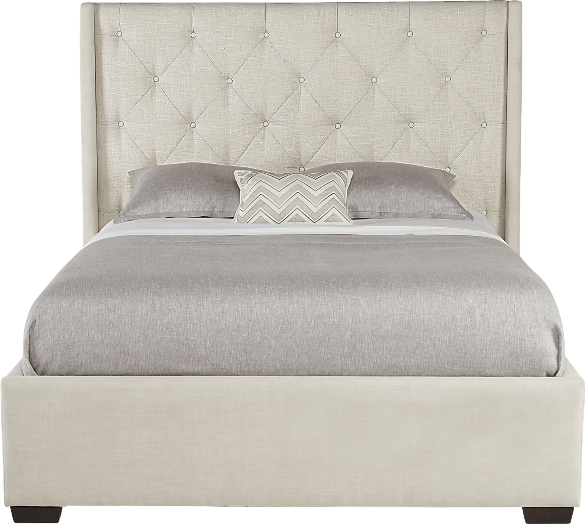 Alison Oatmeal 3 Pc King Upholstered Bed - Image 1