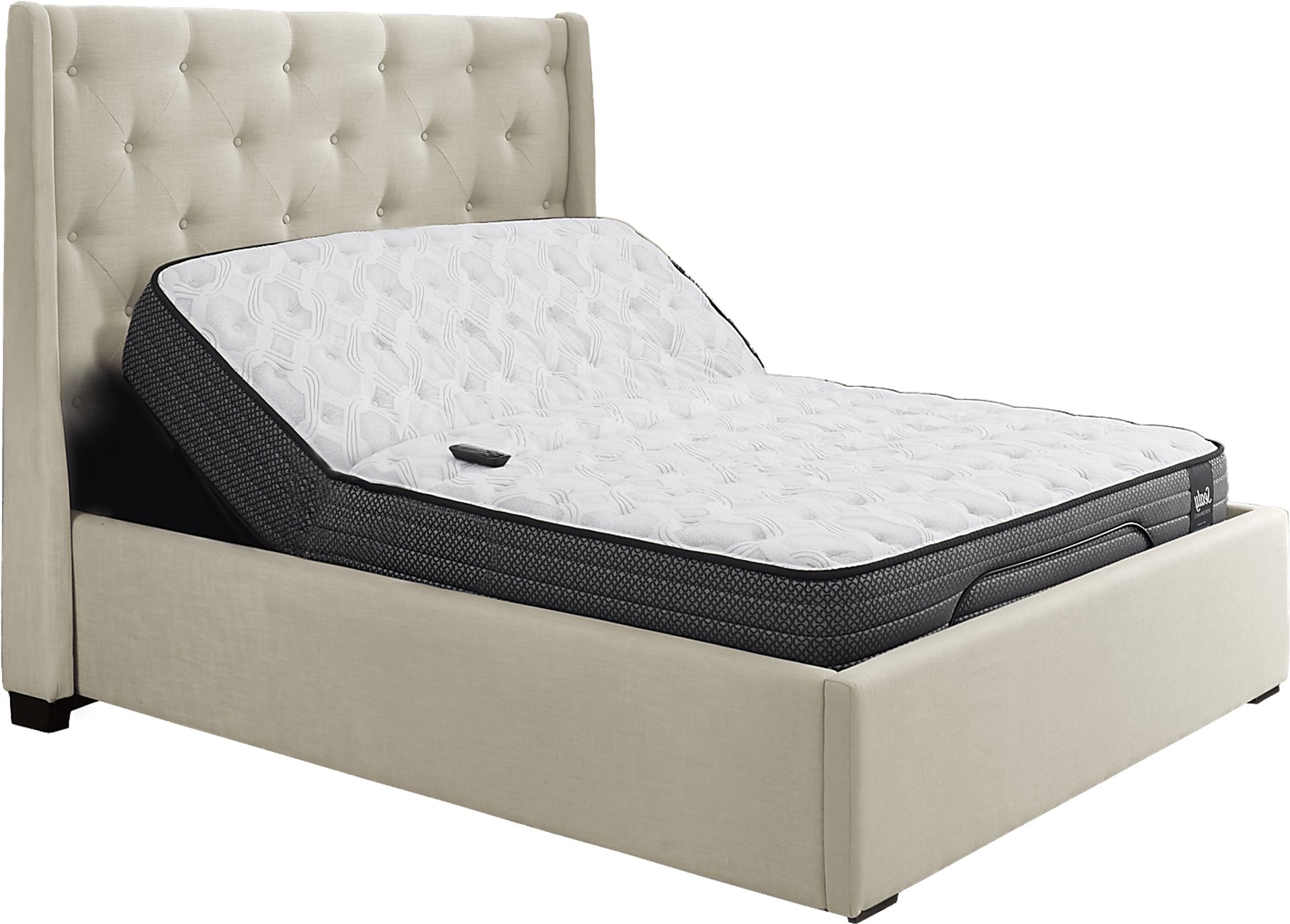 Alison Oatmeal 5 Pc Queen Bed, Mattress and Adjustable Base Set - Image 1