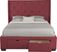 Alison Red 3 Pc King Upholstered Bed with 2 Drawer Storage
