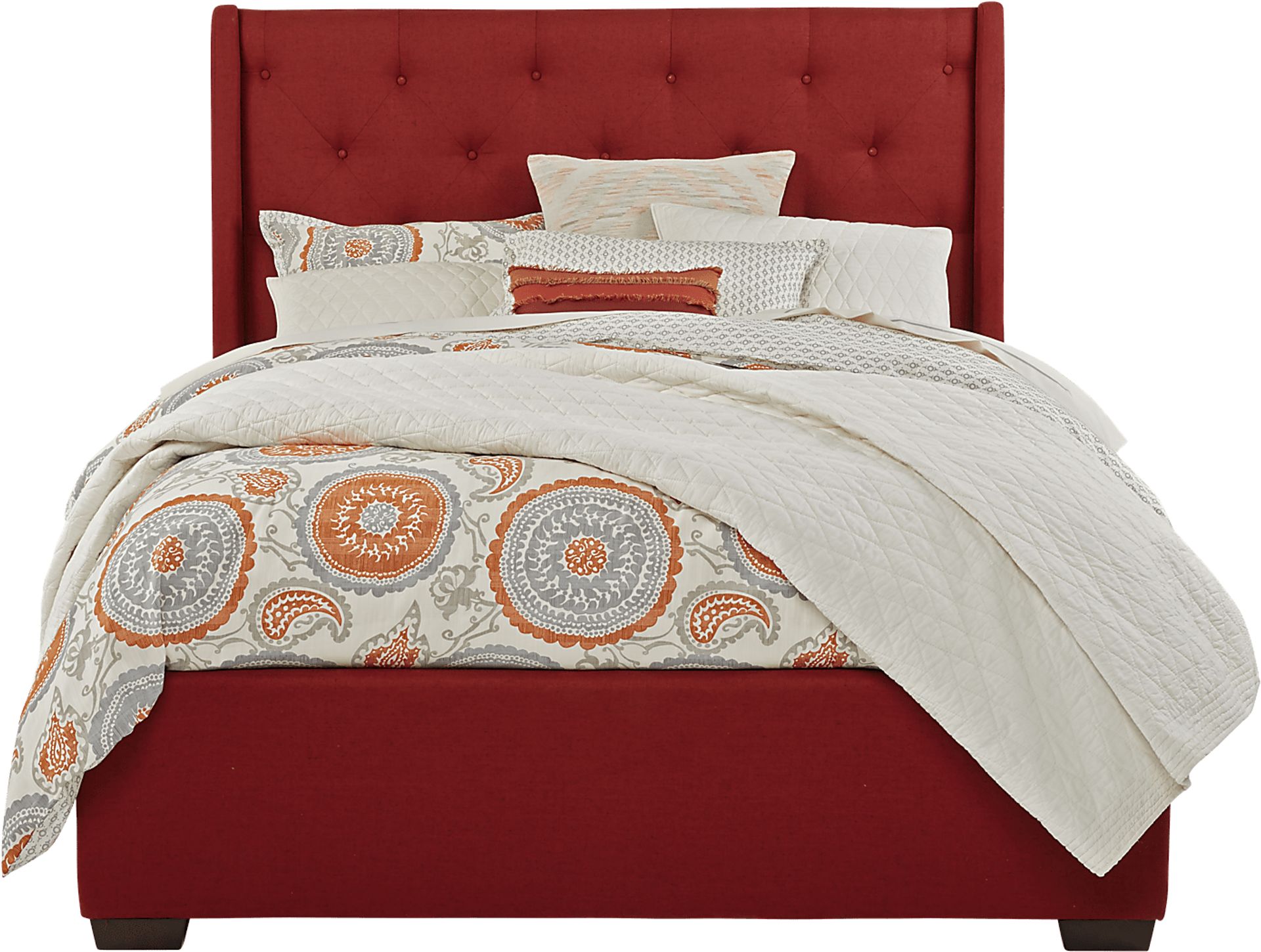 Alison Red 3 Pc King Upholstered Bed - Image 1