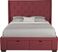 Alison Red 3 Pc Queen Upholstered Bed with 2 Drawer Storage