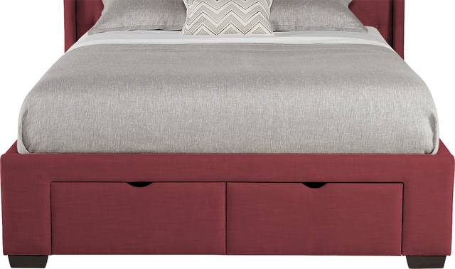 Alison Red 3 Pc Queen Upholstered Bed with 4 Drawer Storage - Thumbnail - Image 3