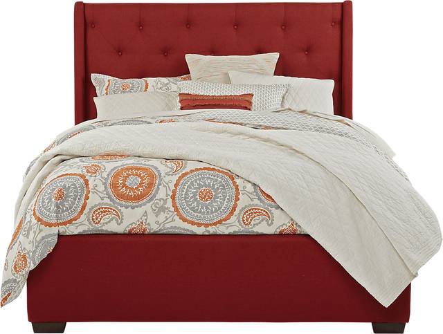 Alison Red 3 Pc Queen Upholstered Bed - Thumbnail - Image 1