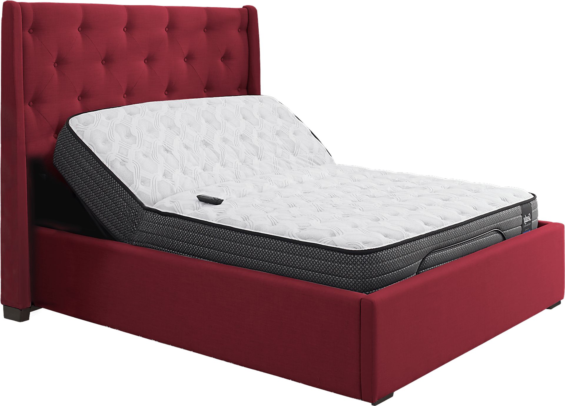 Alison Red 5 Pc Queen Bed, Mattress and Adjustable Base Set - Image 1