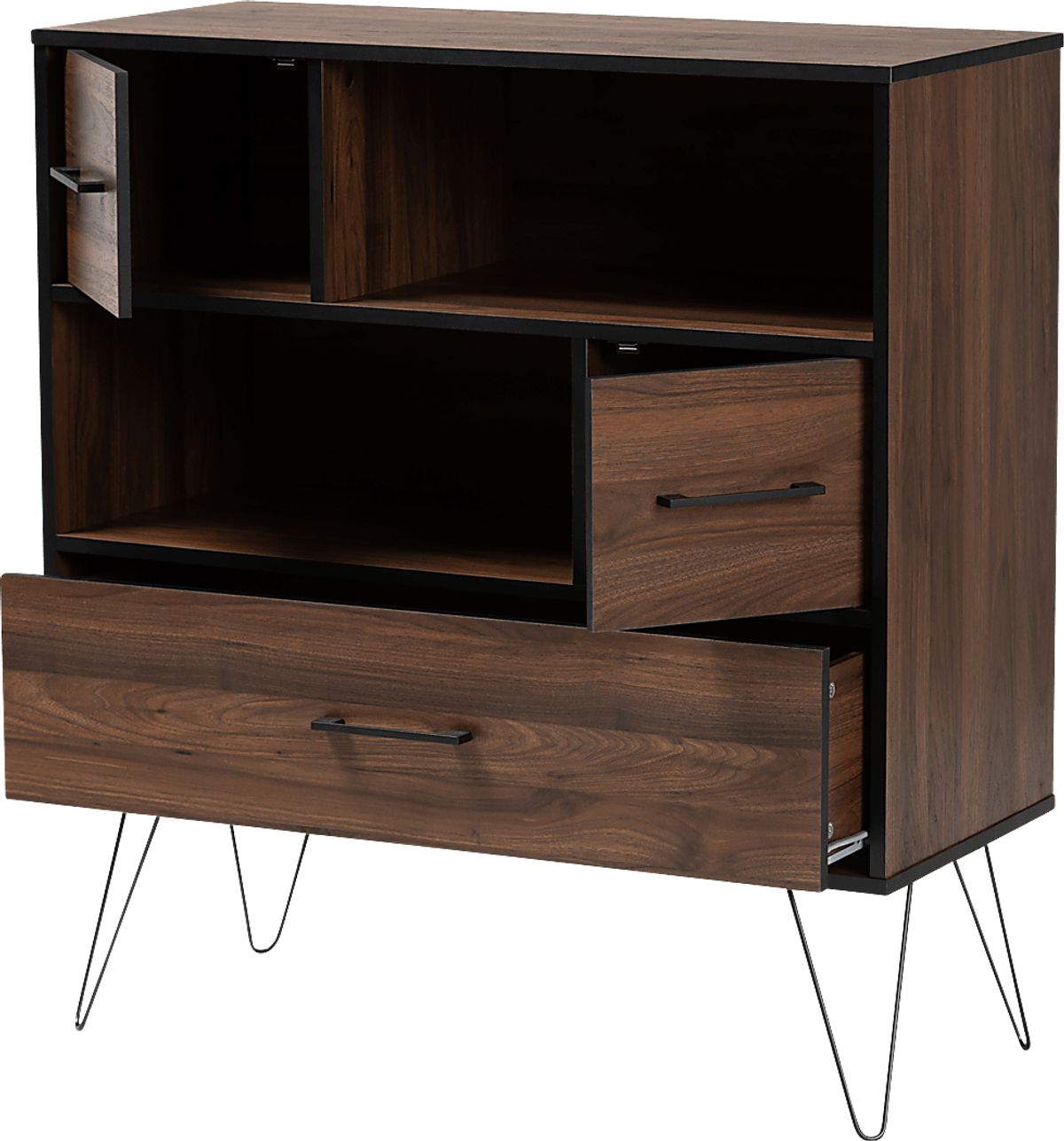 Alitak Brown Dark Wood Bookcase | Rooms to Go
