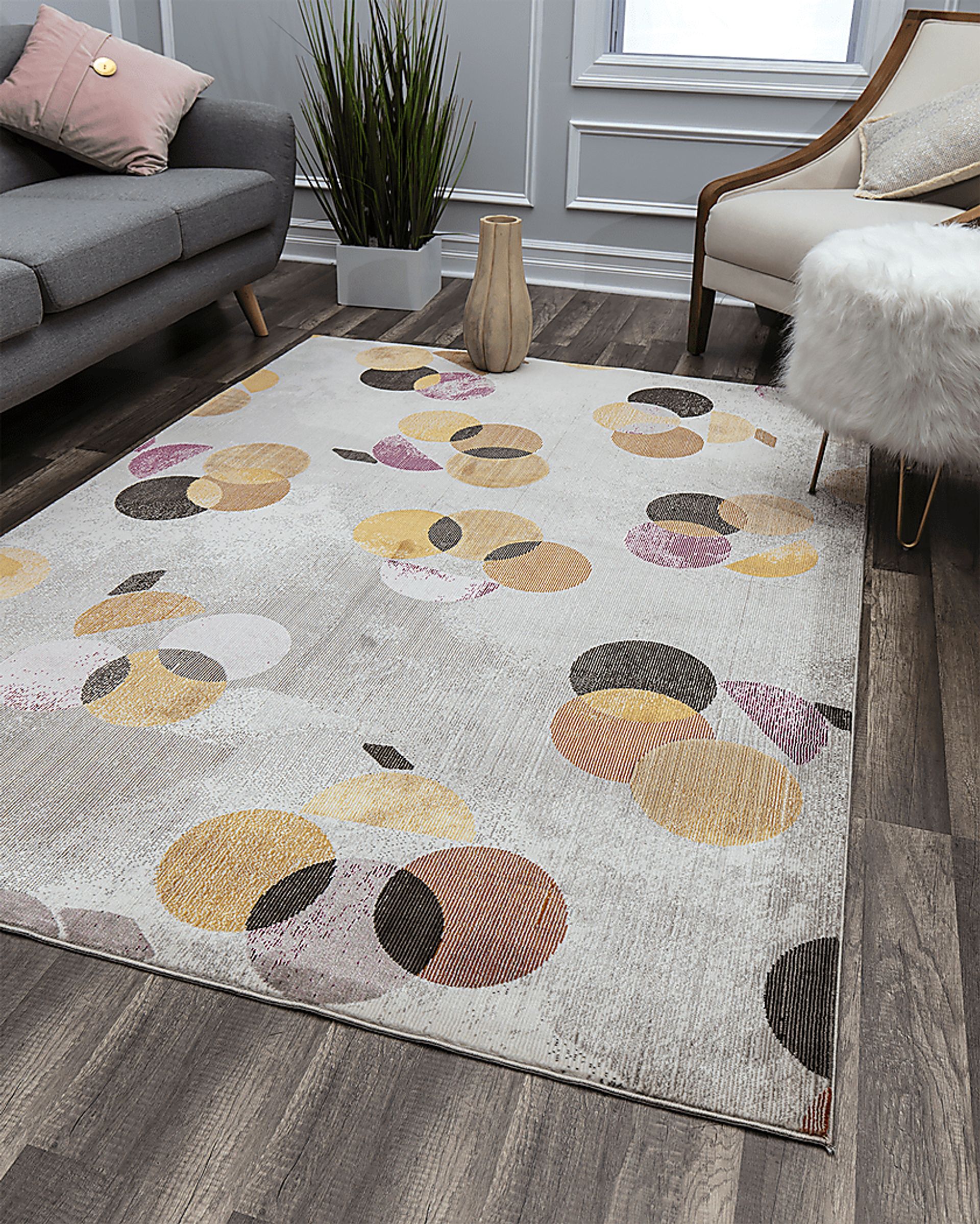 CosmoLiving By Cosmopolitan Aliviah Gray 8' x 10' Rug - Image 4