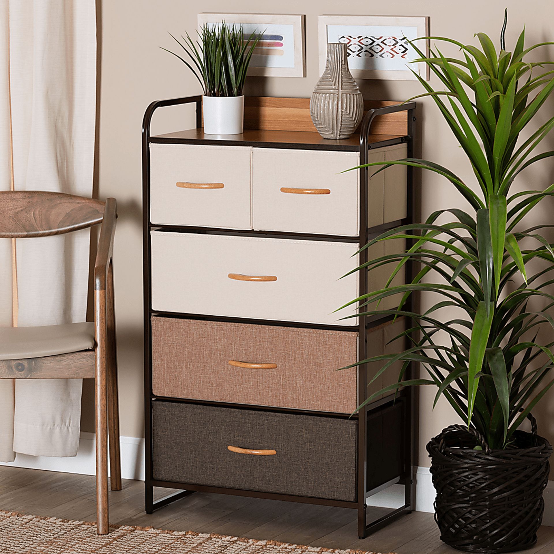 Alkoel Black 5-Drawer Accent Cabinet - Image 6