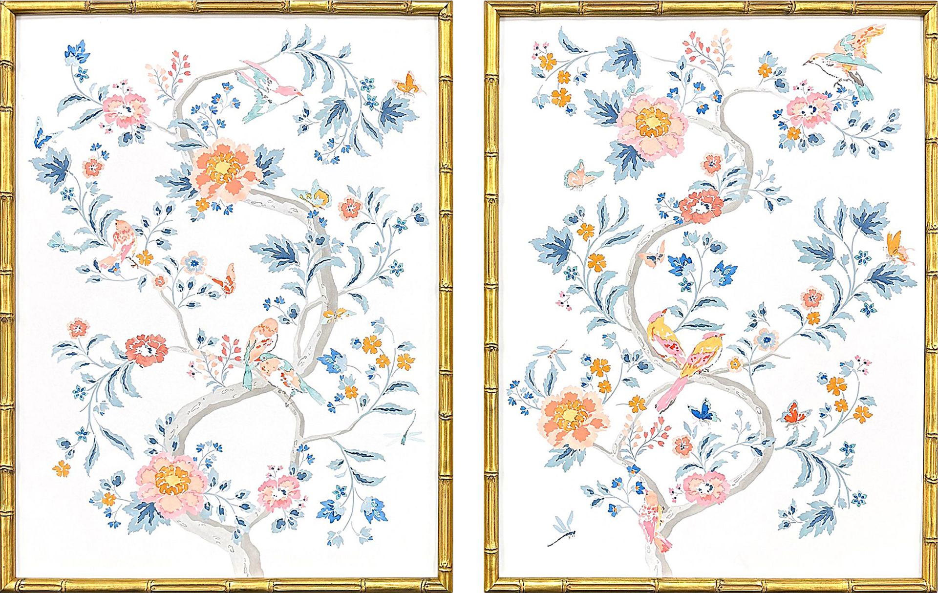 All The Flowers Blue Artwork, Set of 2 - Image 1