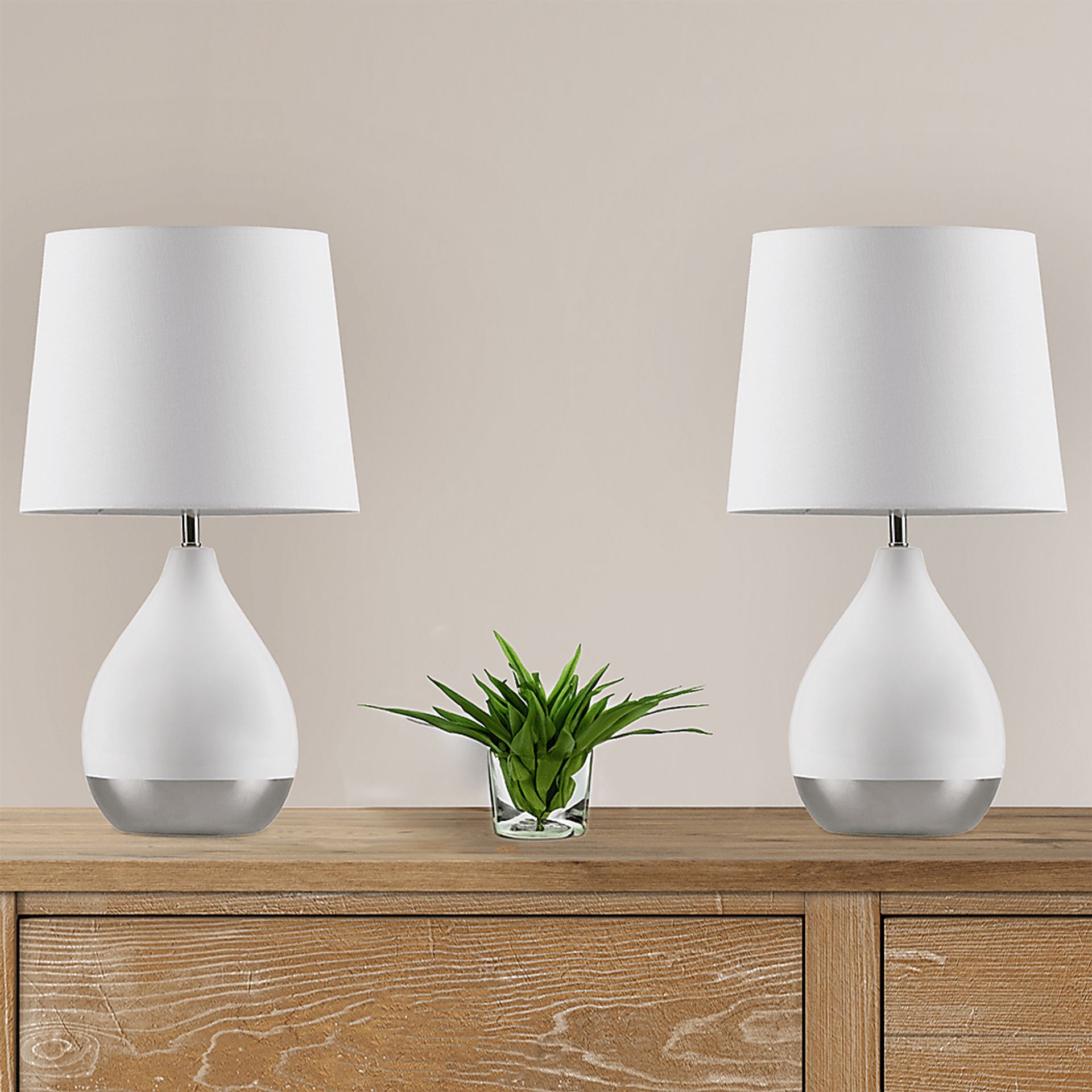 Allamanda Court White Table Lamps, Set of 2 - Image 2