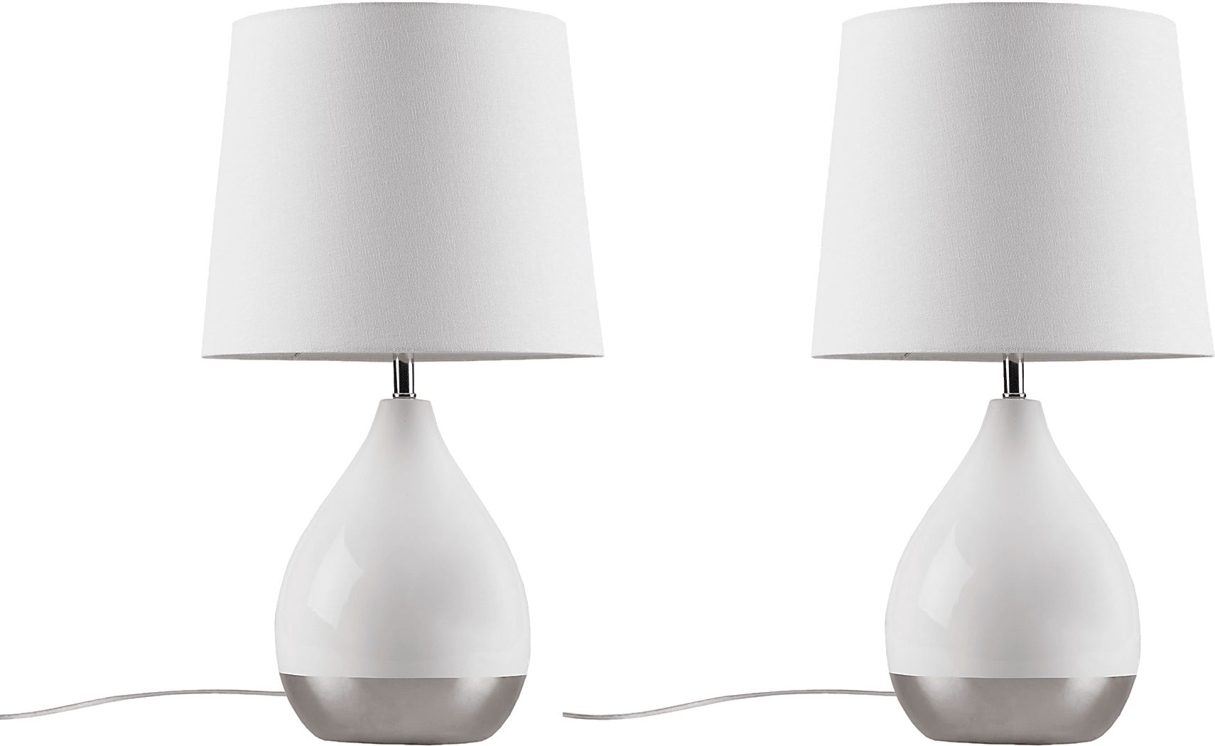 Allamanda Court White Table Lamps, Set of 2