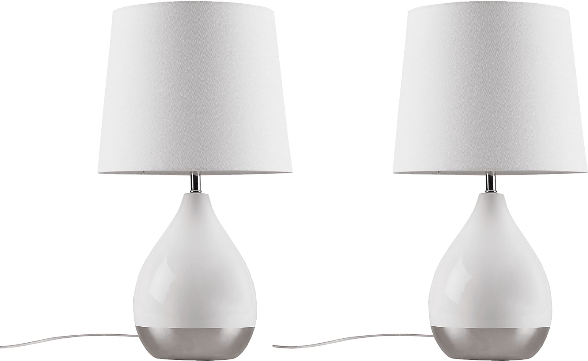 Allamanda Court White Table Lamps, Set of 2 - Image 1