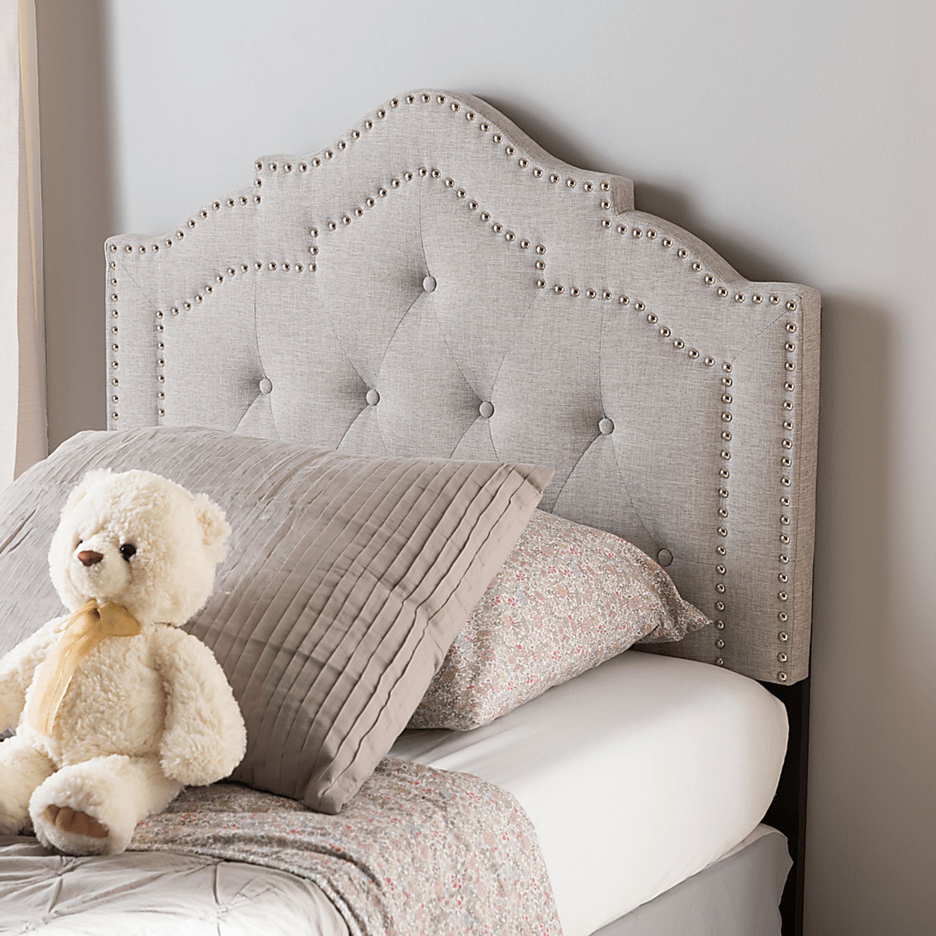 Allamar Gray Twin Upholstered Headboard - Image 2