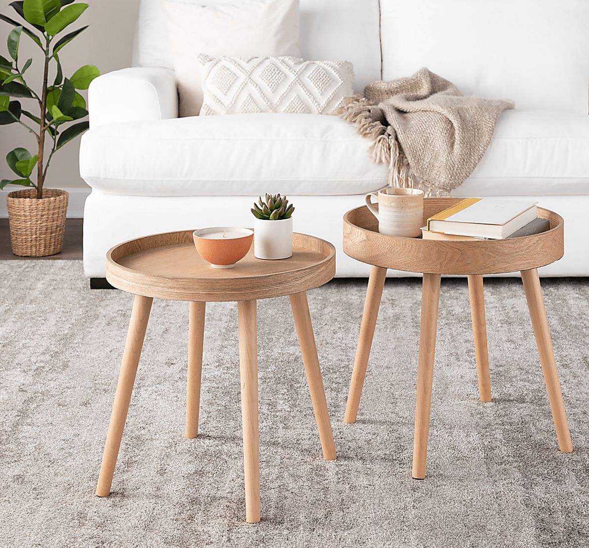 Allegrow Natural End Table, Set of 2