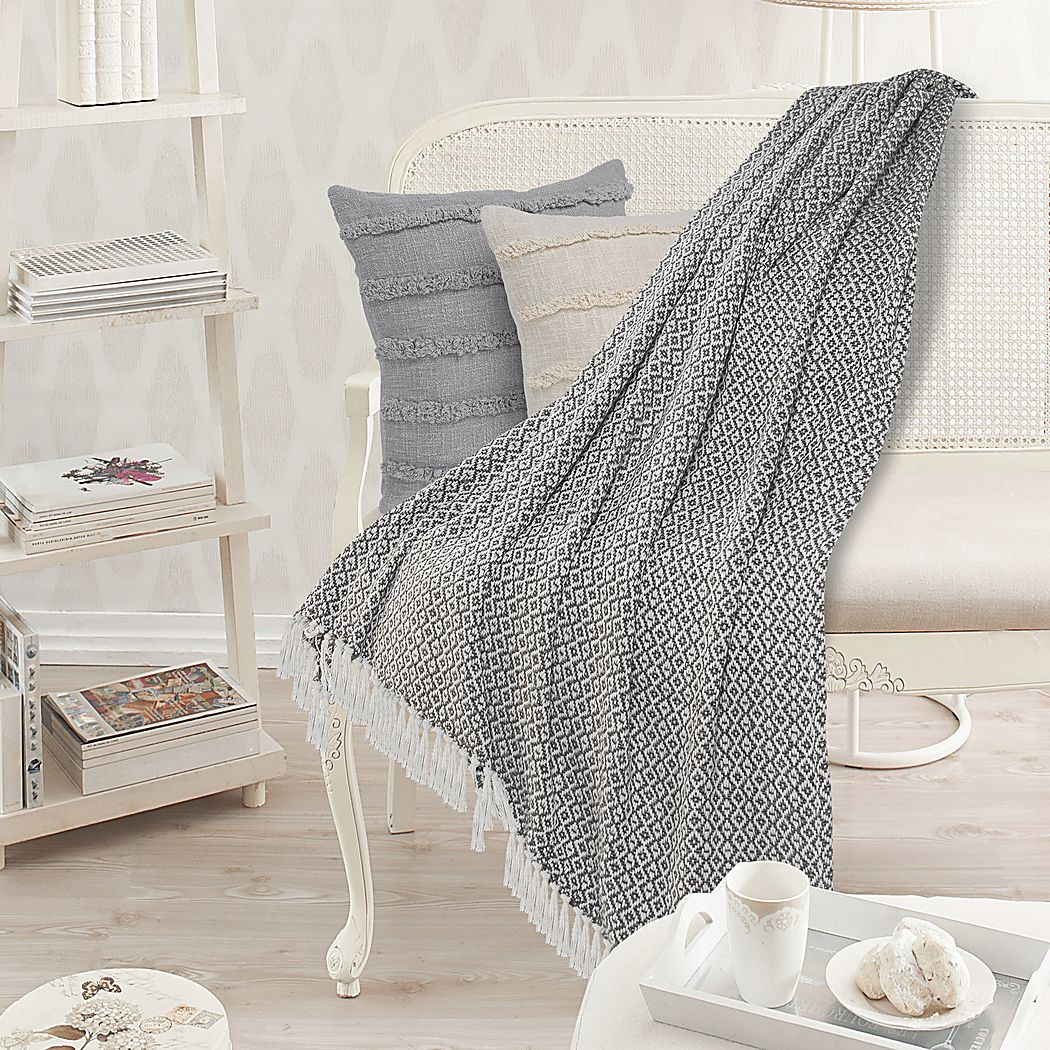 Allerbel Gray Throw Blanket
