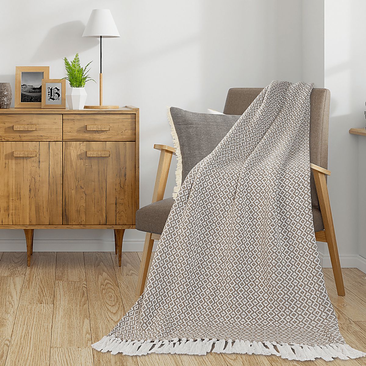 Allerbel Tan Beige,Brown Throw Blanket | Rooms to Go
