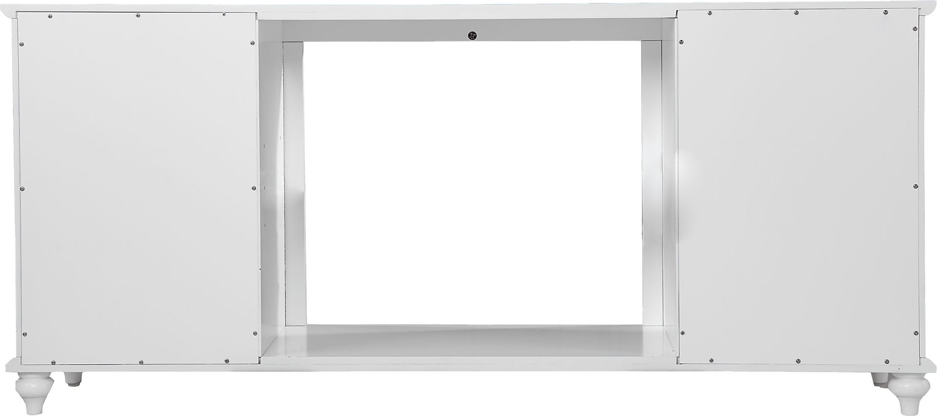 Allgehenny II White 58 in. Console With Electric Log Fireplace - Image 2