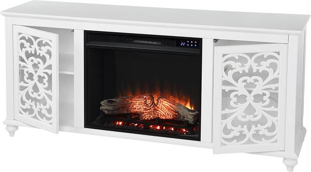 Allgehenny IV White 58 in. Console, With Touch Panel Electric Fireplace - Thumbnail - Image 2