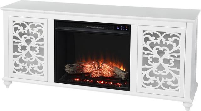 Allgehenny IV White 58 in. Console, With Touch Panel Electric Fireplace - Thumbnail - Image 1